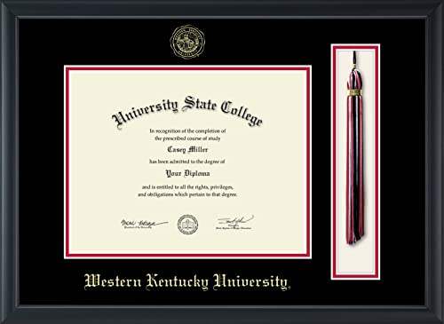 Western Kentucky University - Officially Licensed - Gold Embossed Tassel Diploma Frame - Document Size 11" x 8.5"