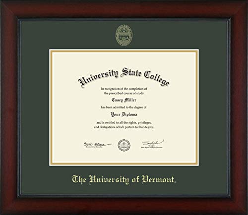 The University of Vermont - Officially Licensed - Bachelor's -Gold Embossed Diploma Frame - Document Size 11" x 8.5"