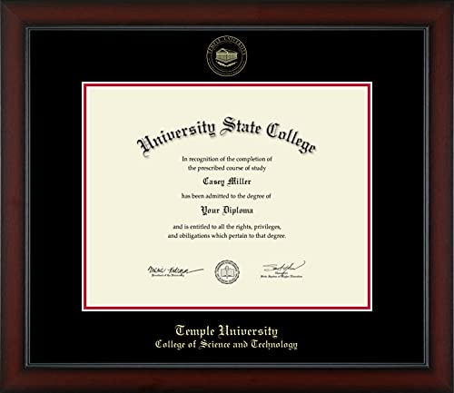 Temple University College of Science and Technology - Officially Licensed - Gold Embossed Diploma Frame - Document Size 14" x 11"