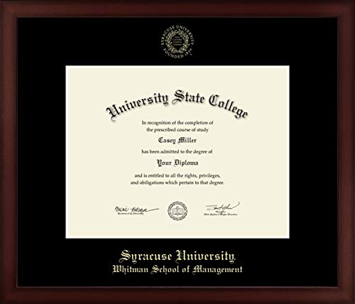 Syracuse University Whitman School of Management - Officially Licensed - Gold Embossed Diploma Frame - Document Size 11" x 8.5"