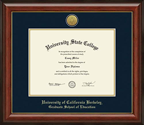 University of California Berkeley Graduate School of Education - Officially Licensed - Gold Medallion Diploma Frame - Document Size 11" x 8.5"