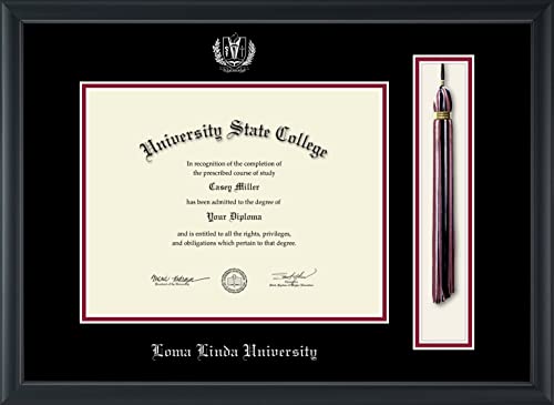 Loma Linda University - Officially Licensed - Silver Embossed Tassel Diploma Frame - Document Size 11" x 8.5"