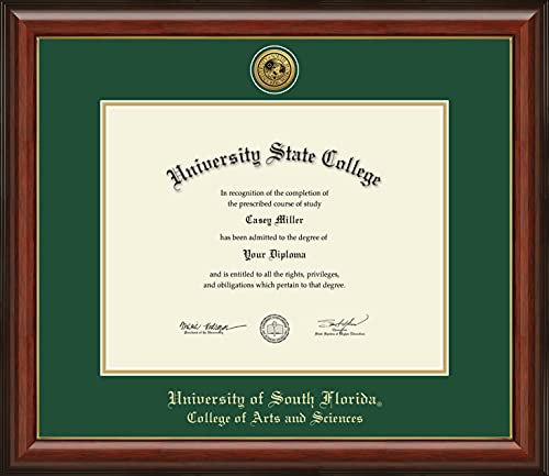 University of South Florida College of Arts and Sciences - Officially Licensed - Gold Medallion Diploma Frame - Document Size 14" x 11"