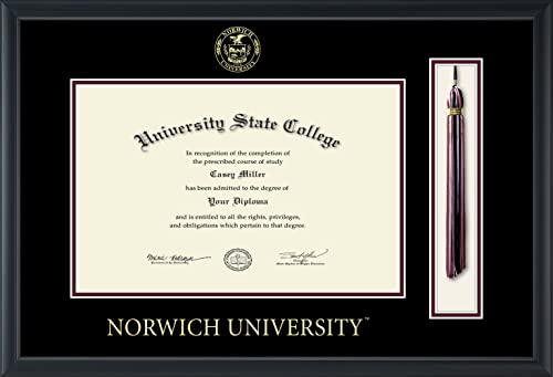 Norwich University - Officially Licensed - Gold Embossed Tassel Diploma Frame - Document Size 17" x 11"