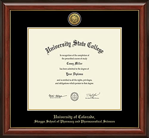 University of Colorado Skaggs School of Pharmacy and Pharmaceutical Sciences - Officially Licensed - Gold Medallion Diploma Frame - Document Size 16" x 14"