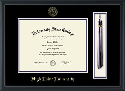 High Point University - Officially Licensed - Gold Embossed Tassel Diploma Frame - Document Size 11" x 8.5"