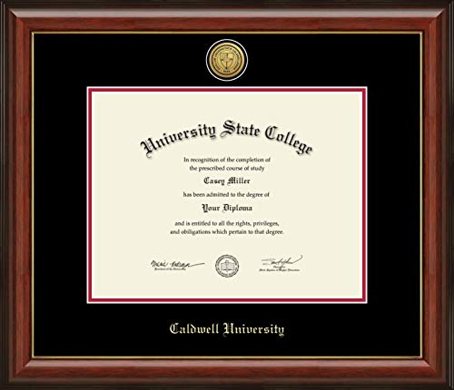 Caldwell University - Officially Licensed - Master's - Gold Medallion Diploma Frame - Document Size 13" x 10"