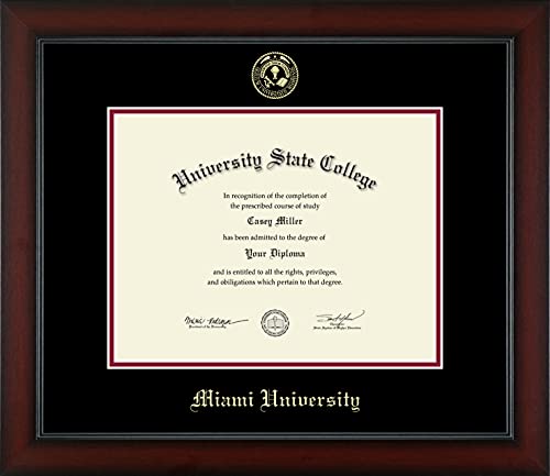 Miami University - Officially Licensed - Bachelor's/Master's/Pre-2014 PhD - Gold Embossed Diploma Frame - Document Size 11" x 8.5"