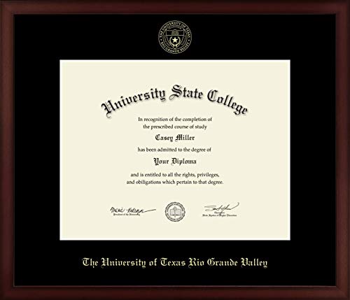 The University of Texas Rio Grande Valley - Officially Licensed - Gold Embossed Diploma Frame - Document Size 14" x 11"