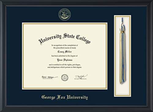 George Fox University - Officially Licensed - Gold Embossed Tassel Diploma Frame - Document Size 11" x 8.5"