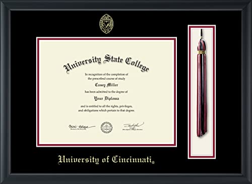 University of Cincinnati - Officially Licensed - Gold Embossed Tassel Diploma Frame - Document Size 11" x 8.5"