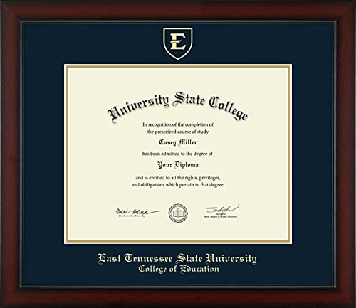 East Tennessee State University College of Education - Officially Licensed - Gold Embossed Diploma Frame - Document Size 14" x 11"