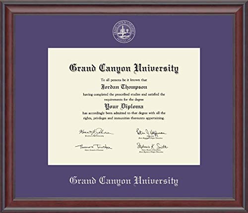 Church Hill Classics Grand Canyon University - Silver Embossed - Featuring Studio Moulding - Officially Licensed - Diploma Size 11" x 8.5"