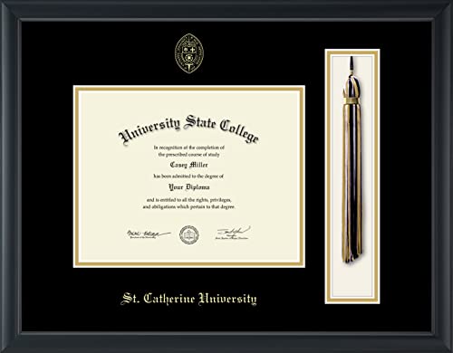 St. Catherine University - Officially Licensed - Gold Embossed Tassel Diploma Frame - Document Size 9" x 7"