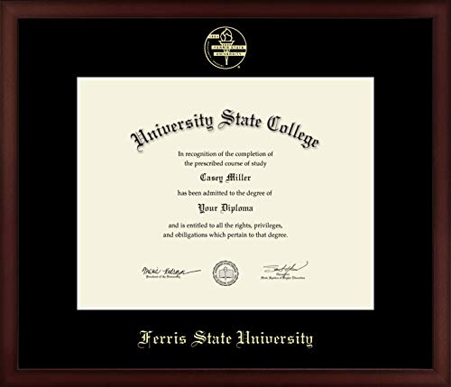 Ferris State University - Officially Licensed - PhD - Gold Embossed Diploma Frame - Document Size 14" x 11"