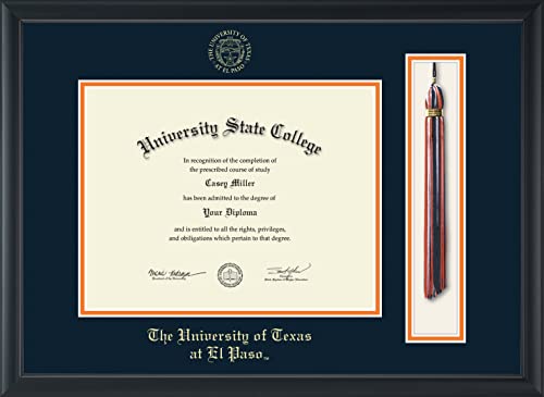 University of Texas at El Paso - Officially Licensed - Bachelor's/Master's - Gold Embossed Tassel Diploma Frame - Document Size 11" x 8.5"