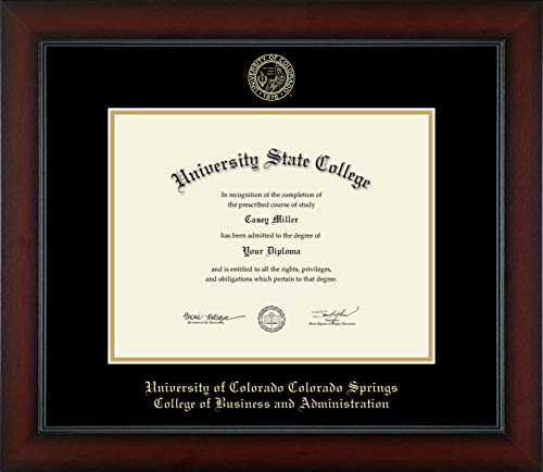 University of Colorado Colorado Springs College of Business and Administration - Officially Licensed - Gold Embossed Diploma Frame - Document Size 11" x 8.5"