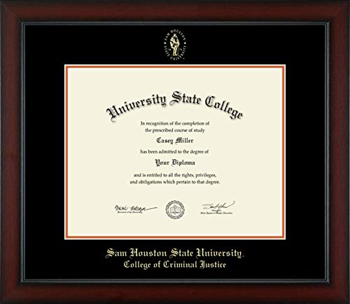 Sam Houston State University College of Criminal Justice - Officially Licensed - Gold Embossed Diploma Frame - Document Size 14" x 11"