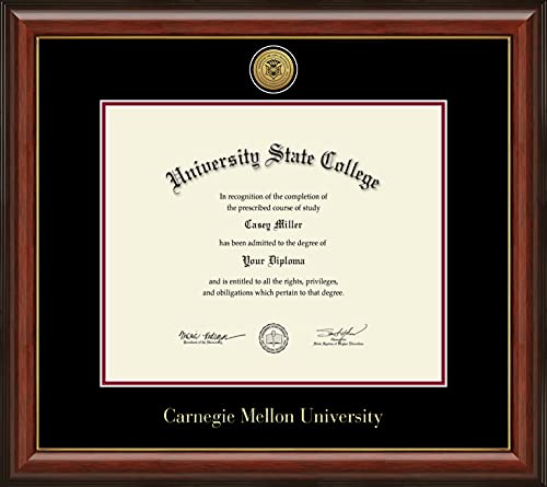 Carnegie Mellon University - Officially Licensed - Gold Medallion Diploma Frame - Document Size 17" x 14"