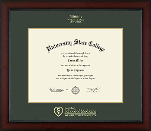 Wright State University Boonshoft School of Medicine - Officially Licensed - Gold Embossed Diploma Frame - Document Size 19" x 15"