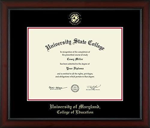 University of Maryland, College Park College of Education - Officially Licensed - Gold Embossed Diploma Frame - Document Size 17" x 13"