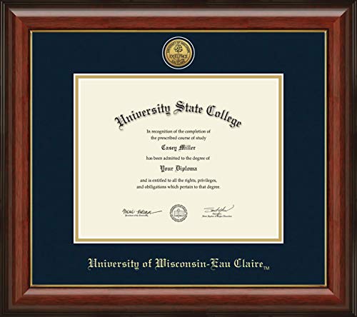 Framerly For University of Wisconsin Eau Claire - Officially Licensed - Gold Medallion Diploma Frame - Document Size 10" x 8"