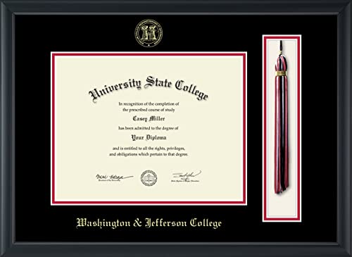 Washington & Jefferson College - Officially Licensed - Gold Embossed Tassel Diploma Frame - Document Size 11" x 8.5"