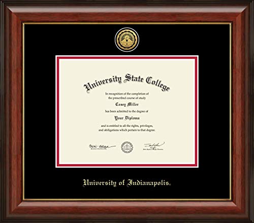 University of Indianapolis - Officially Licensed - Bachelor's/Master's - Gold Medallion Diploma Frame - Document Size 9" x 7"