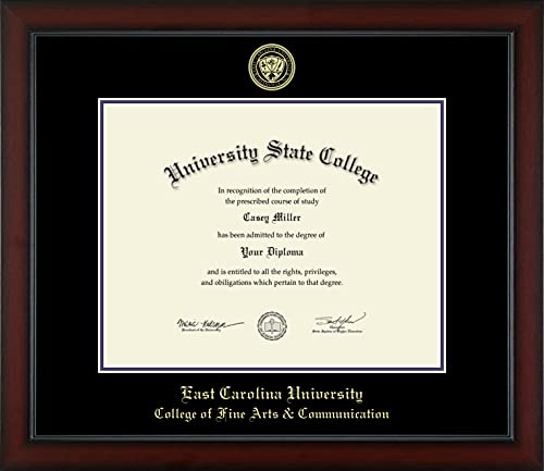 East Carolina University College of Fine Arts & Communication - Officially Licensed - Gold Embossed Diploma Frame - Document Size 14" x 11"