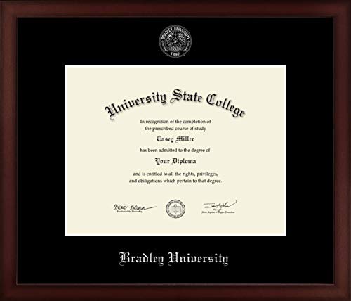 Bradley University - Officially Licensed - Silver Embossed Diploma Frame - Document Size 11" x 8.5"