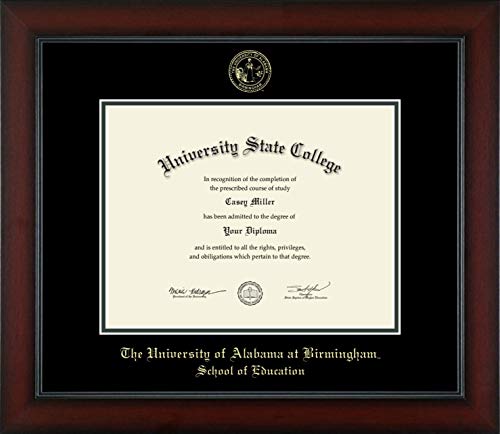 The University of Alabama at Birmingham School Education - Officially Licensed - Gold Embossed Diploma Frame - Document Size 11" x 8.5"