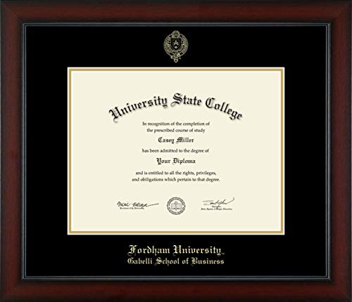 Fordham University Gabelli School of Business - Officially Licensed - Gold Embossed Diploma Frame - Document Size 13" x 10"