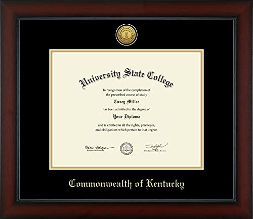 Commonwealth of Kentucky - Officially Licensed - Gold Embossed Official State Seal Document Frame - Certificate Size 11" x 8.5"