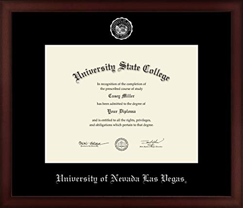 University of Nevada Las Vegas - Officially Licensed - Bachelor's/Master's - Silver Embossed Diploma Frame - Document Size 11" x 8.5"