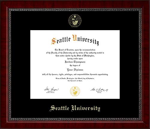 Church Hill Classics Seattle University - Gold Embossed - Featuring Sutton Moulding - Officially Licensed - Diploma Size 11" x 8.5"