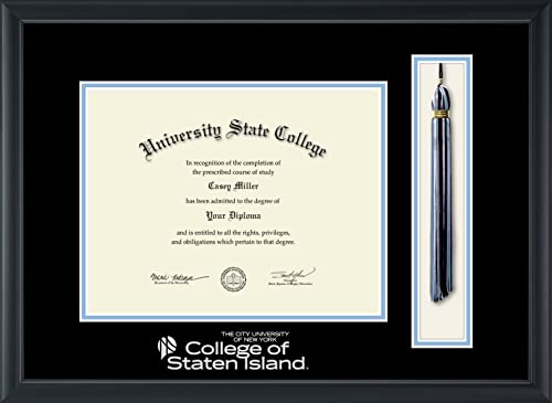 College of Staten Island - Officially Licensed - Silver Embossed Tassel Diploma Frame - Document Size 11" x 8.5"