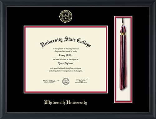 Whitworth University - Officially Licensed - Gold Embossed Tassel Diploma Frame - Document Size 10" x 8"