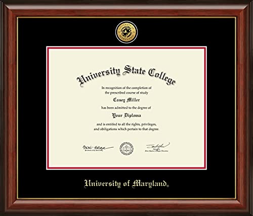 University of Maryland, College Park - Officially Licensed - Gold Medallion Diploma Frame - Document Size 17" x 13"