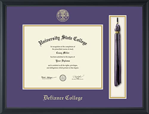 Defiance College - Officially Licensed - Gold Embossed Tassel Diploma Frame - Document Size 10" x 8"