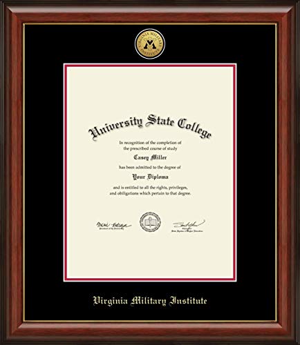 Virginia Military Institute - Officially Licensed - Gold Medallion Diploma Frame - Document Size 15.75" x 20"