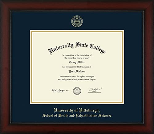 University of Pittsburgh School of Health and Rehabilitation Sciences - Officially Licensed - Gold Embossed Diploma Frame - Document Size 11" x 8.5"