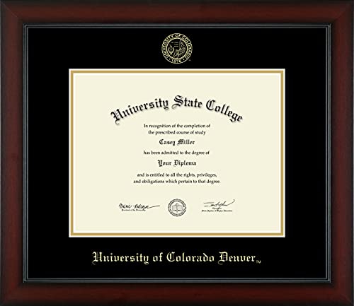 University of Colorado Denver - Officially Licensed - Gold Embossed Diploma Frame - Document Size 11" x 8.5"