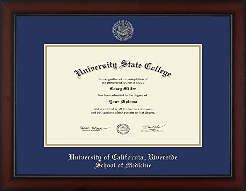 University of California Riverside School of Medicine - Officially Licensed - Gold Embossed Diploma Frame - Document Size 17" x 11"