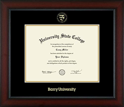 Barry University - Officially Licensed - Gold Embossed Diploma Frame - Document Size 11" x 8.5"