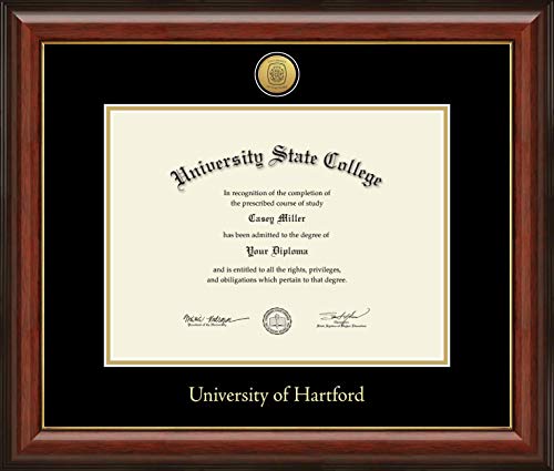 University of Hartford - Officially Licensed - Gold Medallion Diploma Frame - Document Size 12" x 9"