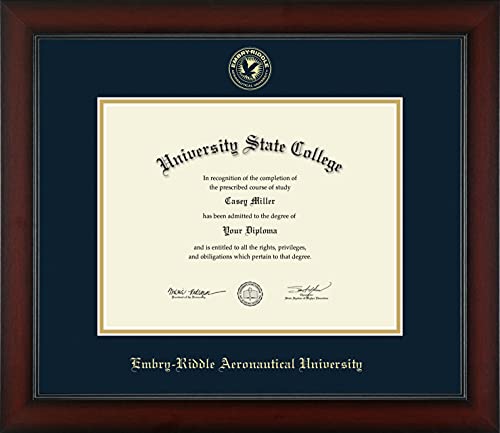 Embry-Riddle Aeronautical University - Officially Licensed - Gold Embossed Diploma Frame - Document Size 11" x 8.5"