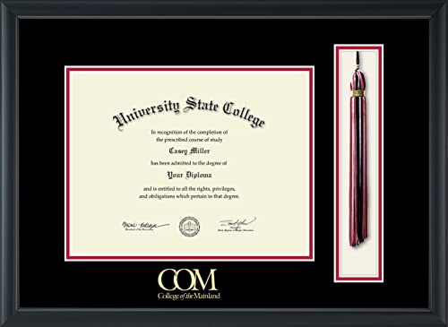 College of the Mainland - Officially Licensed - Gold Embossed Tassel Diploma Frame - Document Size 11" x 8.5"