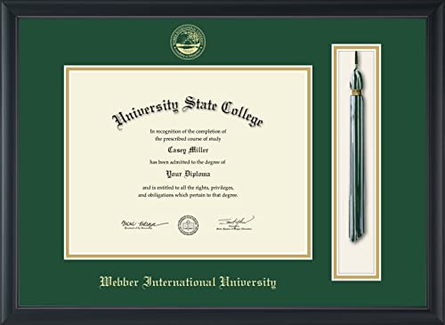 Webber International University - Officially Licensed - Gold Embossed Tassel Diploma Frame - Document Size 11" x 8.5"