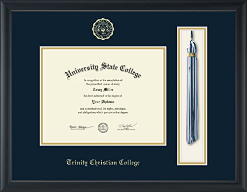 Trinity Christian College - Officially Licensed - Gold Embossed Tassel Diploma Frame - Document Size 9" x 7"