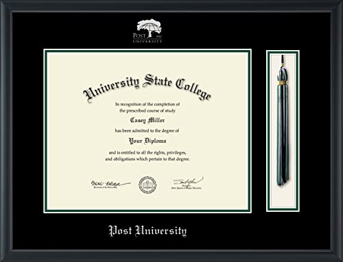 Post University - Officially Licensed - Silver Embossed Tassel Diploma Frame - Document Size 14" x 11"